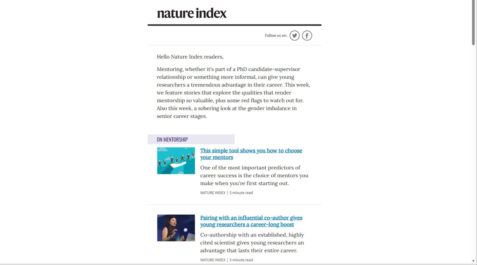 Nature Index – On Mentorship